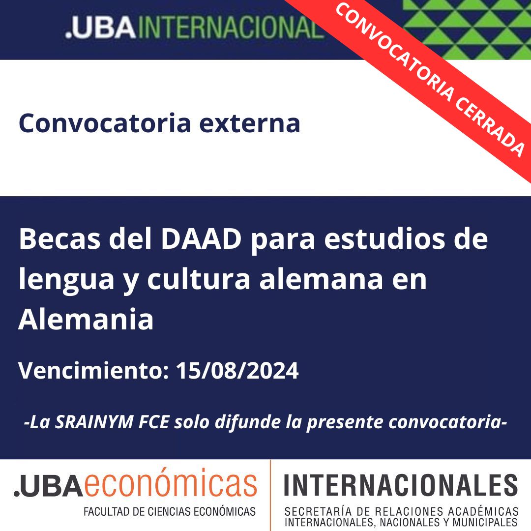 -CONVOCATORIA CERRADA- Becas del DAAD para estudios de lengua y cultura alemana en Alemania