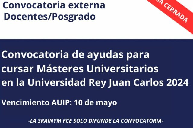 Másteres Universitarios en la Universidad Rey Juan Carlos 2024.